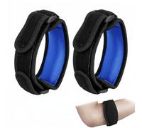 1 Par de Coderas Epicondilitis para Alivio del Codo de Tenista y Golfista, Cincha de Compresión Ajustable con Almohadilla para Tendinitis y Soporte de Antebrazo, Azul