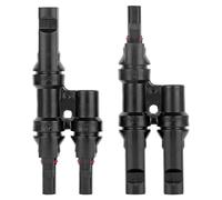 1 par de conectores solares fotovoltaicos IP67 aprobados 2 a 1 rama T macho y hembra solar PP0 paralelo DIY MC2.5 4 MC6 Sistema de kits solares (1 par)
