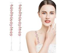 1 Par de Correa de Sutién Detachable con Encaje Floral | Ajustable & Anti-Deslizante Vestidos con Hombros Desnudos y Tops de Verano (Rosa)
