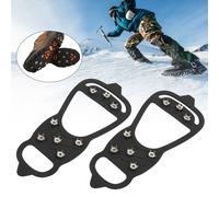 1 par de crampones antideslizantes de 8 dientes para caminar sobre nieve al aire libre (L)
