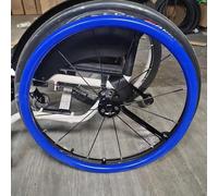 1 par de cubiertas de llanta de empuje for silla de ruedas, cubierta de silla de ruedas deportiva for rueda trasera, cubierta de silicona antideslizante resistente al desgaste (Color : Blue, Size :