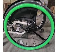 1 par de cubiertas de llanta de empuje for silla de ruedas, cubierta de silla de ruedas deportiva for rueda trasera, cubierta de silicona antideslizante resistente al desgaste (Color : Green, Size :