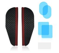 1 par de cubiertas de lluvia para espejo retrovisor con 4 piezas de película protección para coche y 1 raspador, cejas lluvia grano fibra carbono, cubierta protección solar mayoría coches, camiones