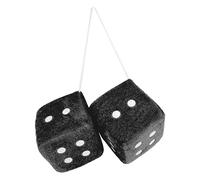 1 par de cubos de peluche para espejo retrovisor de coche, adornos colgantes de espejo retrovisor, cubos de peluche esponjosos para colgar en el coche, dados peludos con puntos para camiones, SUV