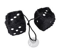1 par de dados esponjosos para coche, colgante de cubo esponjoso, cubo de peluche de 6 cm, cubo colgante para espejo retrovisor, colgante de coche, decoración personalizada para coche (negro)