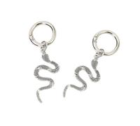 1 par de dijes de serpiente de plata para zapatos y accesorios, elegante clip para zapatos, adecuado para los amantes del hip hop y la moda punk, accesorios de zapatos de hip hop, talla única, como se