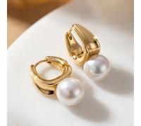 1 Par de Elegantes Aretes de Aro de U con Perlas Sintéticas, Ideales para Regalos Diarios y Ocasiones de Banquete para Mujer, un Hermoso Regalo para