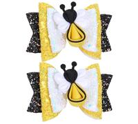 1 par de elegantes lazos de cinta para el pelo con decoración de flores, accesorios de pelo de moda para fiestas y sesiones de fotos