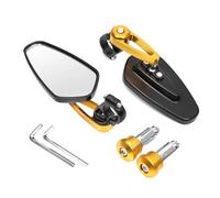 1 Par De Espejos Finales Del Manillar La Motocicleta 7/8 "22mm Espejo Lateral Retrovisor Extremo Barra Para Kawasaki(Gold)
