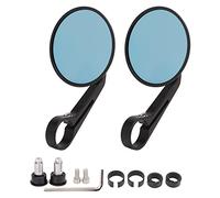 1 par de espejos retrovisores de motocicleta, espejos de manillar laterales convexos azules de aleación de aluminio para 17-19mm