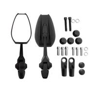 1 Par De Espejos Retrovisores Universales para Motocicleta, con Ángulo Ajustable, para Scooters Y Motos ADV Espejo Lateral Cristal Azul(Black of Clear Glass)