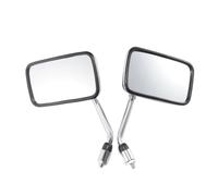 1 par de espejos retrovisores universales rectangulares de metal con carcasa ABS para motocicleta, espejo retrovisor cromado de 10 mm para motocicleta Espejos traseros