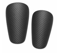 1 Par de Espinilleras de Fútbol Gris Oscuro, Mini Protectores de Tibia Ligeros con Diseño Fibra de Carbono, Espinilleras Fútbol Hombre Adulto Talla Pequeña, Protección Deportiva para Entrenamientos
