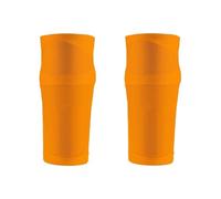 1 par de espinilleras fútbol, Resistentes a Impactos, Nailon, con Bolsillo para Entrenamiento(Orange-Only Sleeves,M)