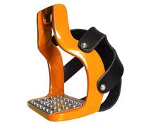 1 par de estribos de seguridad for montar a caballo, flexibles, de aluminio fundido a presión, con cubierta de red y pedal antideslizante.(Yellow)