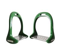 1 par de estribos for montar a caballo, de acero inoxidable, de aleación de aluminio, gruesos, antideslizantes, for sillín y pedales.(Green)