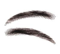 1 par de extensiones de cejas postizas hechas a mano, reutilizables, transpirables, cejas postizas | cejas de pelo real para vacaciones, cosplay, maquillaje, teatro, par