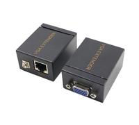 1 par de extensores VGA de 60 m, extensor de señal VGA a RJ45, Cat5e/6 LAN Ethernet, transmisor y receptor 1080p para PC y portátil.