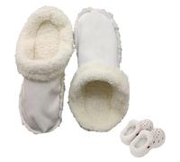 1 par de forros para Crocs, inserciones blancas esponjosas con forro polar mullido, pantuflas de mujer, cálidas y acogedoras, forro de forro de repuesto para calcetines para mujer y hombre, White, 5.5