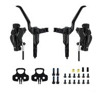 1 par de frenos de disco hidráulicos de 4 pistones para bicicleta de montaña, calibrador de aleación de aluminio CNC con aceite mineral, rango de 30C a 200C, 160-220 mm para soporte de rotor, negro