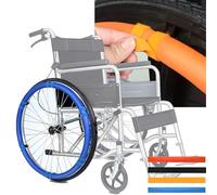 1 Par De Fundas para Aros De Empuje De Silla De Ruedas De 20-24 Pulgadas, Recortables Libremente, Ajustables, Antideslizantes, Resistentes Al Desgaste, con Agarre Firme Blue