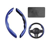 1 Par De Fundas para Volante, 1 Pieza De Alfombrilla Antideslizante, Funda para Volante De Fibra De Carbono, Funda para Volante, Funda para Coche, Volante Segmentado Antideslizante para Coche