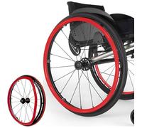 1 Par De Fundas Protectoras para Ruedas Traseras De Sillas De Ruedas, Anillo De Carrito De Empujador De Silla De Ruedas,Cubiertas De Llanta De Empuje For Silla De Ruedas,Rojo,24in