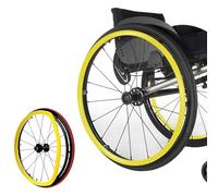 1 Par De Fundas Protectoras para Ruedas Traseras De Sillas De Ruedas, Anillo De Carrito De Empujador De Silla De Ruedas,Cubiertas De Llanta De Empuje For Silla De Ruedas,Amarillo,24in
