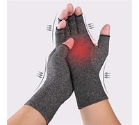 1 par de guantes antiartritis para hombre y mujer, guantes que ofrecen artritis dolor articular alivio de los síntomas, guantes sin dedos para informática tipificación trabajo, color gris