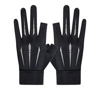 1 par de guantes de ciclismo con protección solar con diseño antideslizante de silicona, guantes de bicicleta transpirables de dos medios dedos para hombres y mujeres, adecuados para correr en montaña