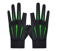 1 par de guantes de ciclismo con protección solar con diseño antideslizante de silicona, guantes de bicicleta transpirables de dos medios dedos para hombres y mujeres, adecuados para correr en montaña