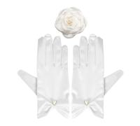 1 Par De Guantes De Cuentas, Mangas De Brazos Estilo Princesa, Guantes Elees Y Simples, Accesorios De Fotos De Moda.