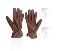 1 Par De Guantes De Cuero, 2 Piezas, Guantes De Trabajo Con Ganchos Transparentes, Guantes De Cuero Para Jardín Unisex, Guantes Engrosados