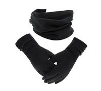 1 par de guantes de invierno para mujer, 1 pañuelo para el cuello, guantes de ante para pantalla táctil y guantes de ciclismo antideslizantes, resistentes al viento y cálidos, adecuados para esquí y