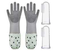 1 Par De Guantes De Limpieza De Mascotas Y 2 Piezas Cepillos De Dientes De Mascotas, Dignidad De Silicona, Herramientas De Cuidado De Mascotas, Herramientas De Limpieza Multifuncionales.