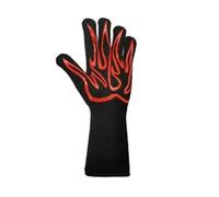 1 par de Guantes for Barbacoa una Pieza, Manoplas for Horno Resistentes a Altas temperaturas, for microondas ignífugos 500 a 800 Grados con Aislamiento térmico for para Chimenea Horno(1Pair Red F)
