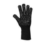 1 par de Guantes for Barbacoa una Pieza, Manoplas for Horno Resistentes a Altas temperaturas, for microondas ignífugos 500 a 800 Grados con Aislamiento térmico for para Chimenea Horno(1Pair Black B)