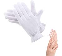 1 par de guantes hidratantes, algodón blanco para dormir, tela de inspección cosmética de para eccema, piel seca e irritada, terapia de spa, pulsera segura, talla única