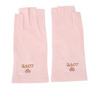 1 par de guantes para lámpara de uñas, manicura, protección UV, elásticos, transpirables, sin dedos, fibra de algodón, guantes para lámpara de uñas, para casa y salón (rosa)