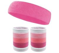 1 Par De Guardias A Rayas, 1 Pieza De Diadema Rosa, Un Traje De Absorción De Sudor De Fitness Y Deportes, Cómodo Y Transpirable, Ciclismo Al Aire Libre Y Decoración De Carrera.