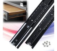 1 par de guías de cajón de cierre suave de 250 x 600 mm, 45 mm de ancho, extensión completa, resistente, capacidad de carga de 45 kg, mecanismo de amortiguación silencioso, ideal para una instalación