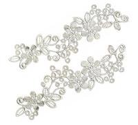 1 par de hermosos apliques de encaje bordados de flores decorativos delicados para atuendo nupcial de moda, parches de adornos de encaje hechos a mano
