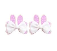 1 par de horquillas de pelo de felpa con diseño de conejitos de Pascua para niños y adolescentes, accesorio festivo