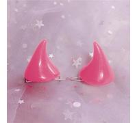 1 par de horquillas rosadas para el pelo, horquillas de cuerno de diablo, horquillas para Halloween, cosplay, pasadores, accesorios para el cabello