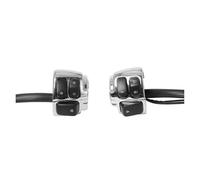 1 Par De Interruptores Control Intermitentes para Manillar Motocicleta (Negro, 25 Mm) para H&Arley XL883, Sportster, Dyna, V-Rod Y Softail(Chrome)