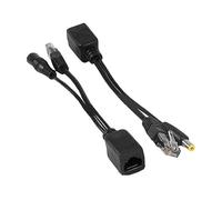 1 par de inyectores de divisor POE pasivo, divisor PoE con salida de 12 V para cámara de vigilancia CCTV y teléfono VoIP