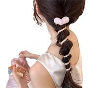 1 par de lazos for el cabello elegantes trenzados goma elástica Línea alámbrica teléfono con forma corazón dulce a la moda for mujeres y niñas, accesorios for boda(4)