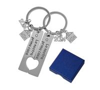 1 par de llaveros, 1 caja de regalo, llavero para el hogar, llavero para el nuevo hogar, llavero para parejas, llavero, regalo para el nuevo hogar, ideas de regalos para artículos para el hogar