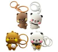 1 Par De Llaveros De Pareja De Osos Y 1 Par De Llaveros De Bolso Bandolera, Unidos Magnéticamente Entre Sí, Que Podéis Regalaros Entre Vosotros.