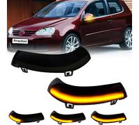 1 Par de luces de de giro LED secuenciales dinámicas, indicador de espejo retrovisor lateral, luz ámbar, lente de para VW Golf 5 GTI Jet-Ta MK5 Pas-Sat B5.5 B6 Sha-Ran EOS, sin batería